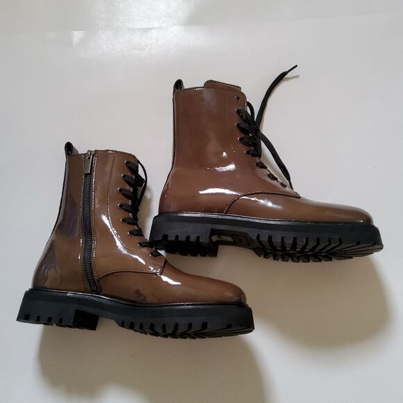 Thursday Boot Co. Olive Green Combat Boot in Patent Leather Size 7.5 New - Picture 8 of 10